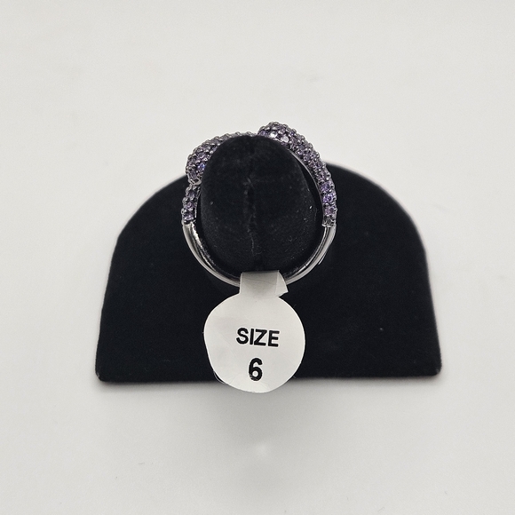 BP Ring RG26051 "Deep Sea Siren's Serenade" Amethyst CZ on Hematite - Size 6 - Picture 3 of 6